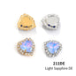 Acmore Crystal Wholesale Sew on Flatback Glass Heart Opal Mocha Loose Rhinestones Crystal Stones  DIY Art Decorations