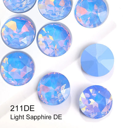 Acmore Crystal High Quality K9 Point Back Gemstone Flower Shape Glass Loose Rhinestones Opal Mocha Crystal Jewelry Diy Decoration