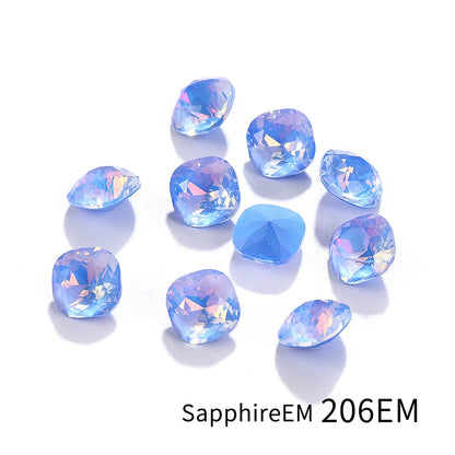 Acmore Crystal High Quality Cushion Shape Protein Mocha Series 8mm/10mm Pointback Crystal Stones Rhinestones for Jewelry Making Garment