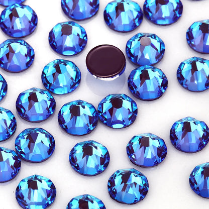 Acmore Crystal 16 Cuts MI Flat Back Non Hot Fix Glass Nail Rhinestones for Jewelry Making Nail Art Decoration