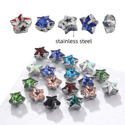 Hot Selling Acmore Crystal 10mm Star Pointback Glass Claw Drill Shiny Rhinestones Charms DIY Accessories for Dress & Clothing