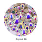 Acmore Crystal Gold Flat Back Round 40 Colors SS3-SS20 Mixed 3d Crystal ab Press on Nail Art Supplies Rhinestone Accessories