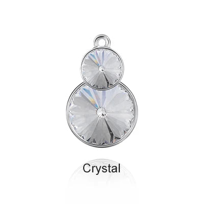 Acmore Crystal Double Rivoli Shaped Fancy Shiny 16 Colors Crystal Stones K9 Glass Alloy Back Pendant Necklace for DIY Earring Charms