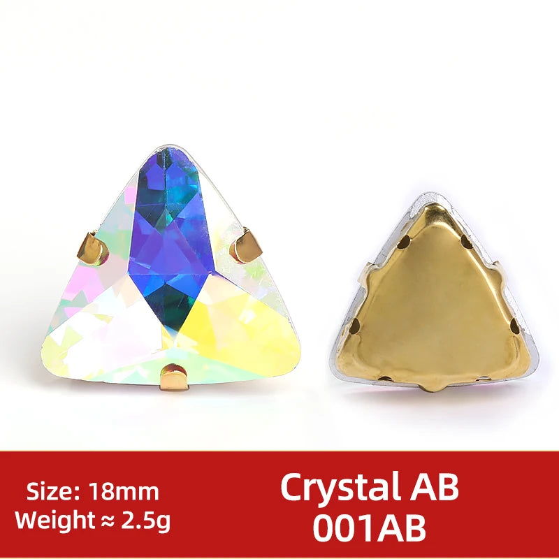 Acmore Crystal  New Fashion Apparel Wedding Shoes Diy Accessories Hand - Sew-on Diamond Triangle Glass Claw Rhinestones Jewelry