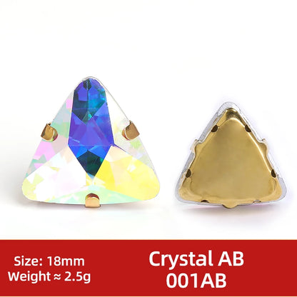 Acmore Crystal  New Fashion Apparel Wedding Shoes Diy Accessories Hand - Sew-on Diamond Triangle Glass Claw Rhinestones Jewelry