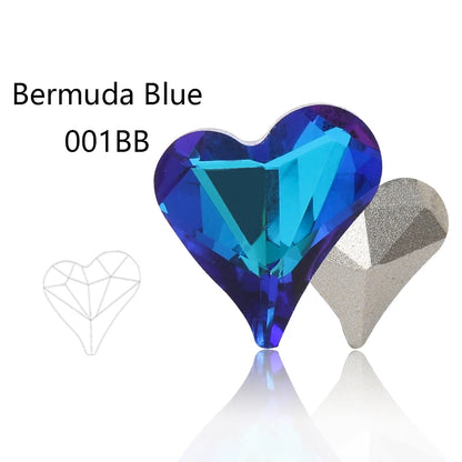 Acmore Crystal Sweet Heart Fancy Shaped Pointback K9 Glass Rhinestones Crystal Stones Crafts for Jewelry Making Garment Decoration