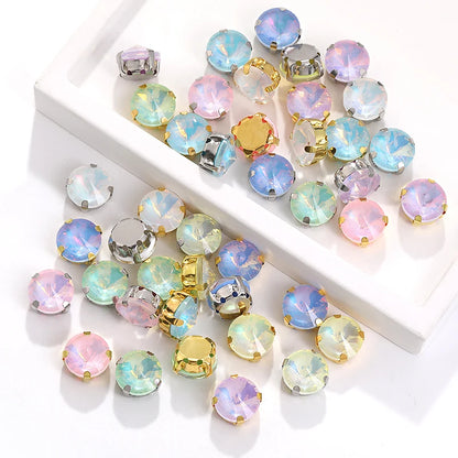 Acmore Crystal Hot Sales Loose Crystal Stone Rivoli Shape With Four Claws Sew on Decoration Jewelry Art Diy Accessories