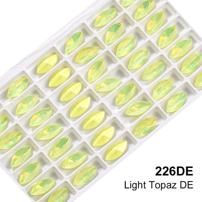 Xihcuan Wholesale Point Back Navette Shape Class Rhinestones Glue on Color Clothes Fashion Crystal DIY Nail Art
