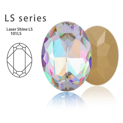 Acmore Crystal K9 Fancy Stone Rhinestones  MI MK LS Series Oval Point Back Shapes Glass Crystal Stone Women Clothes Shoes Bags