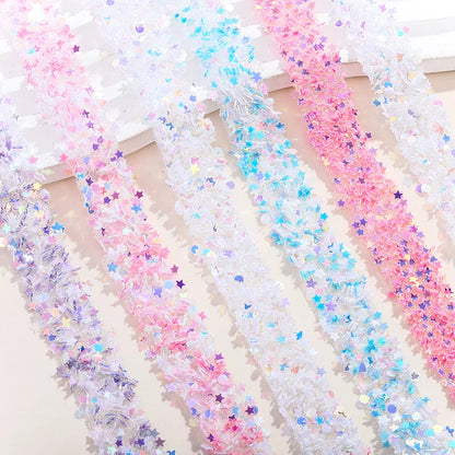 Acmore Crystal New Arrival Sequin Stars Double Sided Adhesive Geometric Rhinestone Strips Non Hotfix Stones for DIY Bling Decoration