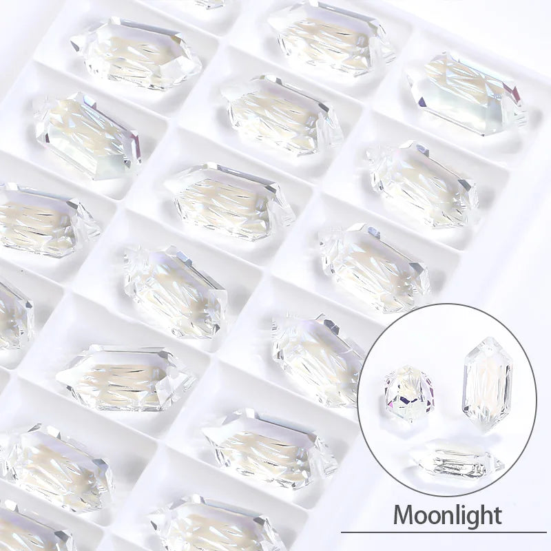 Acmore Crystal Hot Sell Long Rhombus Shape Relief Series K9 Crystal Glass  Pendants for Necklace Earring  Women Accessories