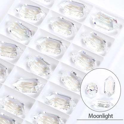 Acmore Crystal Hot Sell Long Rhombus Shape Relief Series K9 Crystal Glass  Pendants for Necklace Earring  Women Accessories