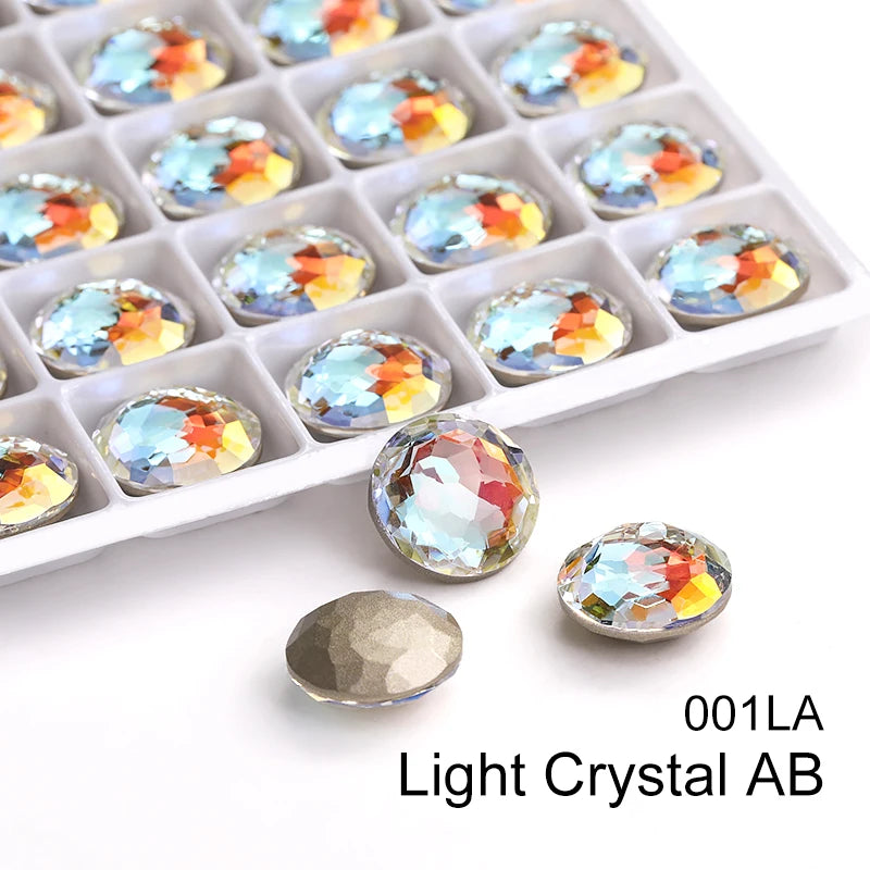 Acmore Crystal High Quality K9  Crystal Glass 12mm Mandala Round Pointback  Rhinestones  for Decoration DIY Accessories