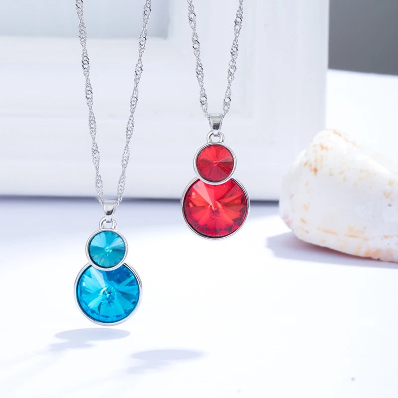 Acmore Crystal Double Rivoli Shaped Fancy Shiny 16 Colors Crystal Stones K9 Glass Alloy Back Pendant Necklace for DIY Earring Charms