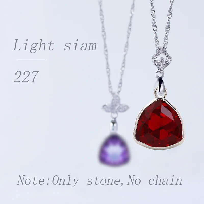 Acmore Crystal Fat Triangle Shape Shiny Color Stone Alloy Back Pendant Necklace Diy for Brooch Earring Brooch Bracelet Hair Accessories