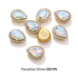 Acmore Crystal New Arrival Double-layers Drop Shape Flat Back Claw Rhinestones Golden Sunflower Sew-on Crystal Glass for Clothing