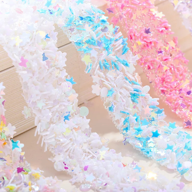Acmore Crystal New Arrival Sequin Stars Double Sided Adhesive Geometric Rhinestone Strips Non Hotfix Stones for DIY Bling Decoration