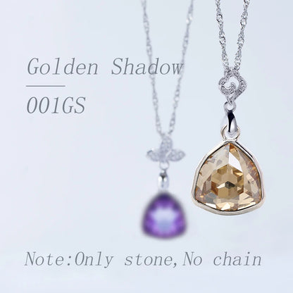 Acmore Crystal Fat Triangle Shape Shiny Color Stone Alloy Back Pendant Necklace Diy for Brooch Earring Brooch Bracelet Hair Accessories