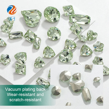 Acmore Crystal Design Chrysolite Series K9 Glass Various Shapes Rhinestone Loose Jewelry for Nail Art Rhinestones Fancy Decoration
