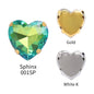 Acmore Crystal Rhinestones Flat Back Glass Crystal Heart Shape AB Diamond Sew on Rhinestone With Claw