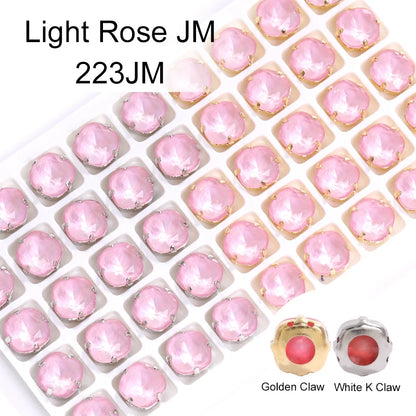 Acmore Crystal Cushion Aurora Mocha Color K9 Glass Crystal Stones Rhinestone With Hollow Copper Claw Setting Sew on Garment Apparel