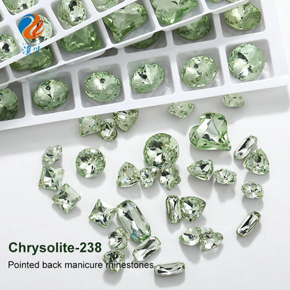 Acmore Crystal Design Chrysolite Series K9 Glass Various Shapes Rhinestone Loose Jewelry for Nail Art Rhinestones Fancy Decoration