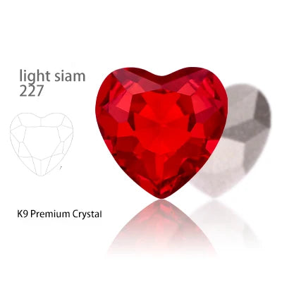 Acmore Crystal High Quality K9 Glass 8-27mm Heart Shape Point Back DIY Decoration Accessories Press on Nail Art Supplies Rhinestones