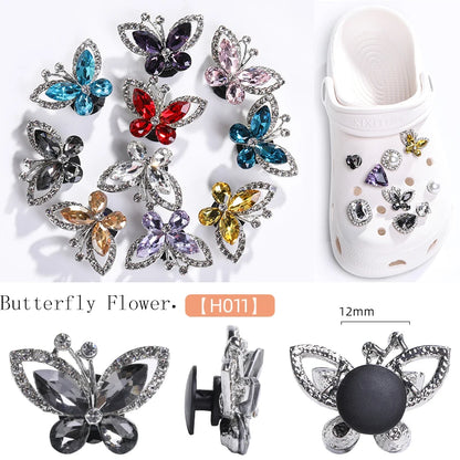 Acmore Crystal Alloy Flower Series 7 Styles High Quality Sew on Crystal Stone DIY Accessories for Summer Beach Hole Shoes Rhinestones