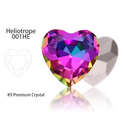 Acmore Crystal High Quality K9 Glass 8-27mm Heart Shape Point Back DIY Decoration Accessories Press on Nail Art Supplies Rhinestones