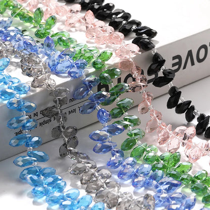 Acmore Crystal   6*12MM Water Drop Faceted Crystal Glass Beads Accessories for Bracelet Making 12 Colors  Loose Stone Glass Crafts