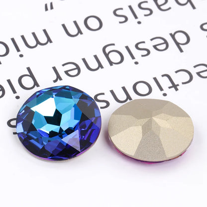 Acmore Crystal Newest Big Size 27mm Gemstone Flower Crystal ab Pointback DIY Nail Art Supplies Rhinestone Decoration Accessories