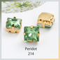 Acmore Crystal  Wholesale Colorful Sew on Stone Diamonds Square Shape Gold Claws Glass Rhinestones DIY Clothing Decorate