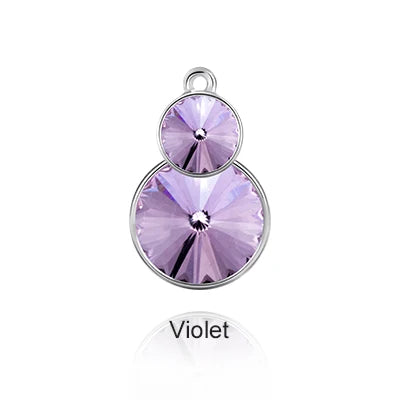 Acmore Crystal Double Rivoli Shaped Fancy Shiny 16 Colors Crystal Stones K9 Glass Alloy Back Pendant Necklace for DIY Earring Charms