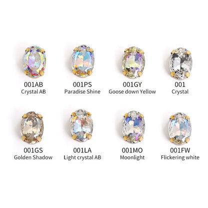 Acmore Crystal High Quality Oval Shape Nest Face Glass Stone  Claw Rhinestone for Jewelry Making  Accessories