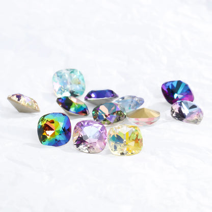 Acmore Crystal Wholesale Cushion Pointback Rhinestone K9 Glass Fancy Stone Loose Glass Design DIY Clothes Bags Shoes