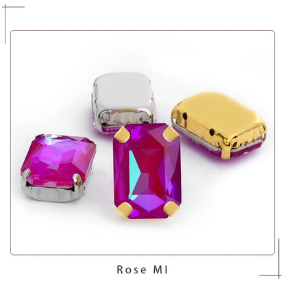 Rectangular Octagon Mk Fluorescent Claw Rhinestone Arts Crafts Glass Crystal Stone Claw Rhinestone