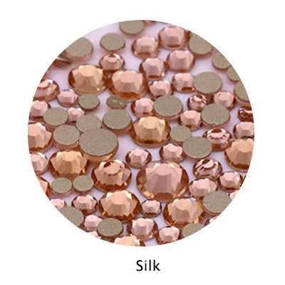Acmore Crystal Gold Flat Back Round 40 Colors SS3-SS20 Mixed 3d Crystal ab Press on Nail Art Supplies Rhinestone Accessories