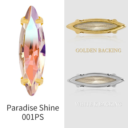20 Colors Rhinestones Claw Settings Sew on Stones Crystal Rhinestones Gold Navette Claw Stones Navette Claw Stones