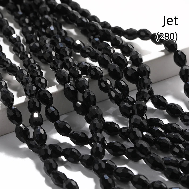 Acmore Crystal Popular  6*8MM Olive-shaped Crystal Beads for Clothing Making Best  DIY Accessories for Door & Curtain Decoration