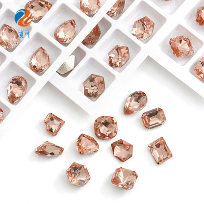 Acmore Crystal Light Padp Summer Style 3D Point Back More Shape Shiny Glass Crystal Nail Art Rhinestones