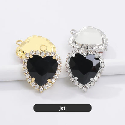 Heart Single Hanging Crystal Buckle Edge Hand - Sewn Diamond Hair Accessories Headdress Clothing Claw Rhinestone Accessories