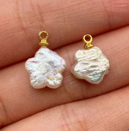 Acmore Crystal Fine Natural Freshwater Pearl Pendant Irregular Shape Star Circular Heart Baroque Pearl Charm DIY Jewelry Accessories
