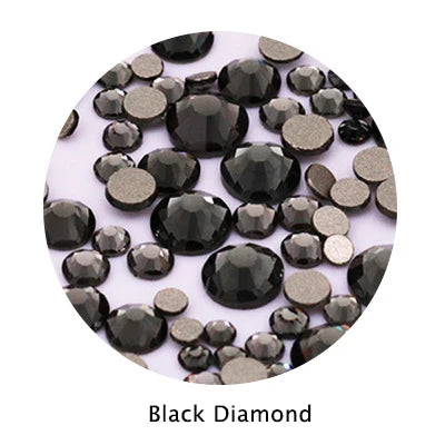 Acmore Crystal Gold Flat Back Round 40 Colors SS3-SS20 Mixed 3d Crystal ab Press on Nail Art Supplies Rhinestone Accessories