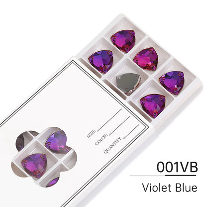 Acmore Crystal Fat Triangle Hot Selling DIY Shiny Crystal K9 Glass Sew on Rhinestone Fancy Stones Strass for Wedding Dress Decoration