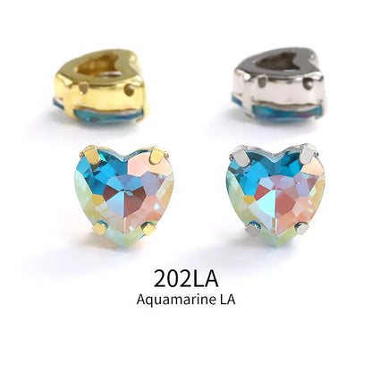 Acmore Crystal High Quality Heart  LA Series Glass  Copper Claw Fancy Rhinestones for Sewing Accessories Jewelry Making