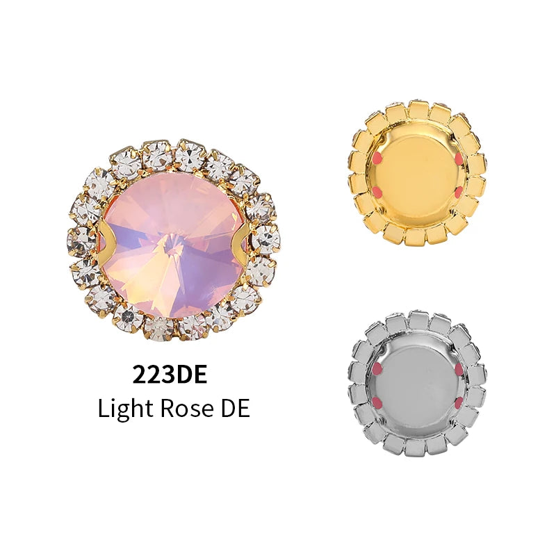 Acmore Crystal New Product Rivoli Shapes Flat Back Sew on Stone With Cup Chain Loose Rhinestones DIY Garment Shirt Shoes Bags