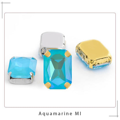 Rectangular Octagon Mk Fluorescent Claw Rhinestone Arts Crafts Glass Crystal Stone Claw Rhinestone