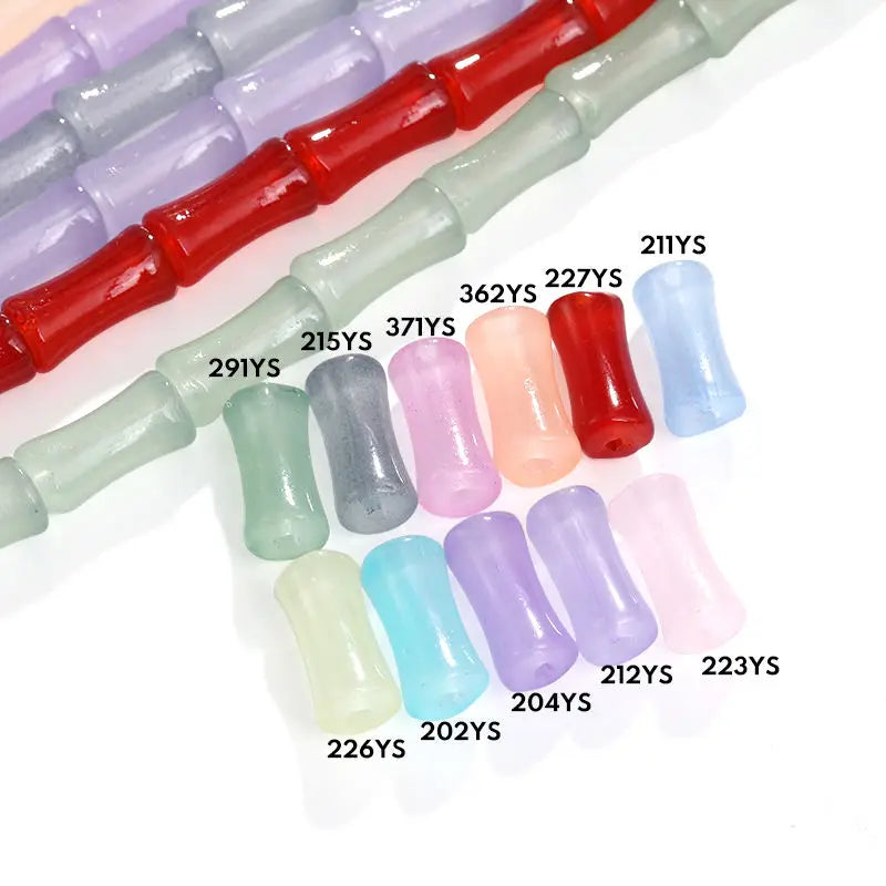 Acmore Crystal  Factory Sale 6*13mm Beads Bamboo Joint Bulk  Glass Crystal Loose Beads for Necklace Making DIY Jewelry