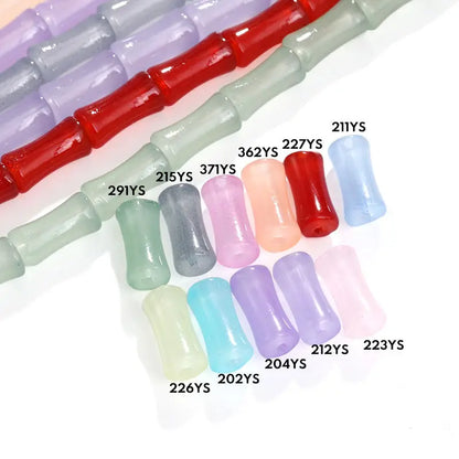 Acmore Crystal  Factory Sale 6*13mm Beads Bamboo Joint Bulk  Glass Crystal Loose Beads for Necklace Making DIY Jewelry