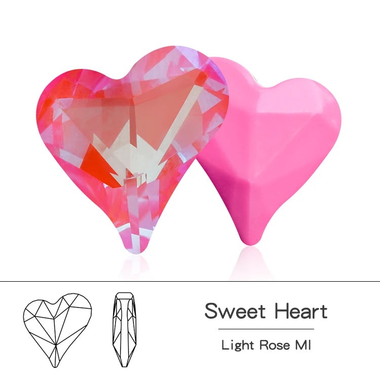 Acmore Crystal Sweet Heart Fancy Shaped Pointback K9 Glass Rhinestones Crystal Stones Crafts for Jewelry Making Garment Decoration
